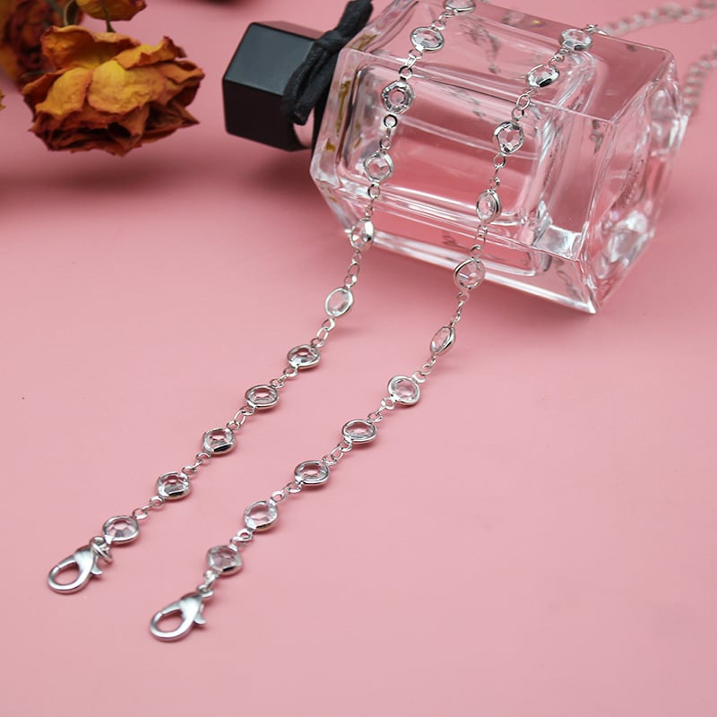 Metāla plecu josta Hanfu ar rhinestone kristāliem un pērles, regulējama vienas rindas neredzama plecu siksna