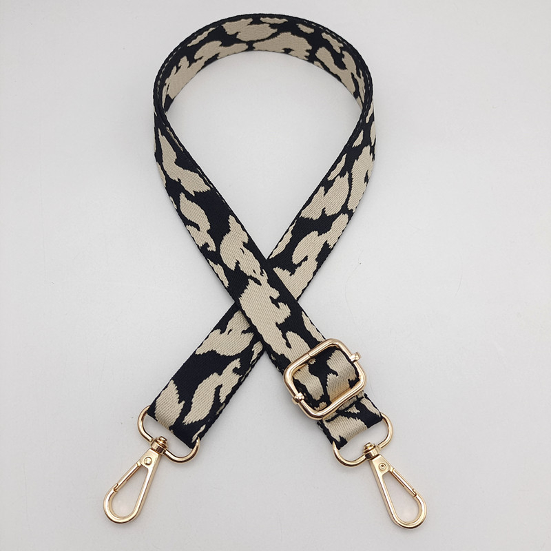 Langrong poliester remen za torbu s prugastim uzorkom, ramenski/crossbody remen, otporan na habanje, smanjuje opterećenje, novi nacionalni stil, ljeto 2024