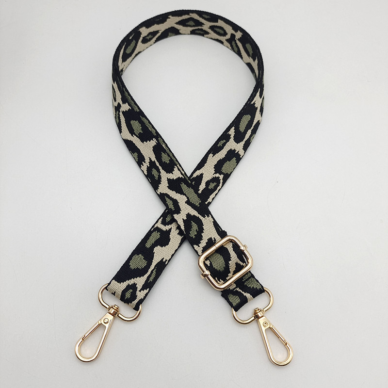 Langrong poliester remen za torbu s prugastim uzorkom, ramenski/crossbody remen, otporan na habanje, smanjuje opterećenje, novi nacionalni stil, ljeto 2024