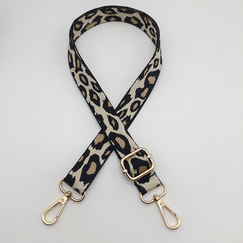 Langrong poliester remen za torbu s prugastim uzorkom, ramenski/crossbody remen, otporan na habanje, smanjuje opterećenje, novi nacionalni stil, ljeto 2024