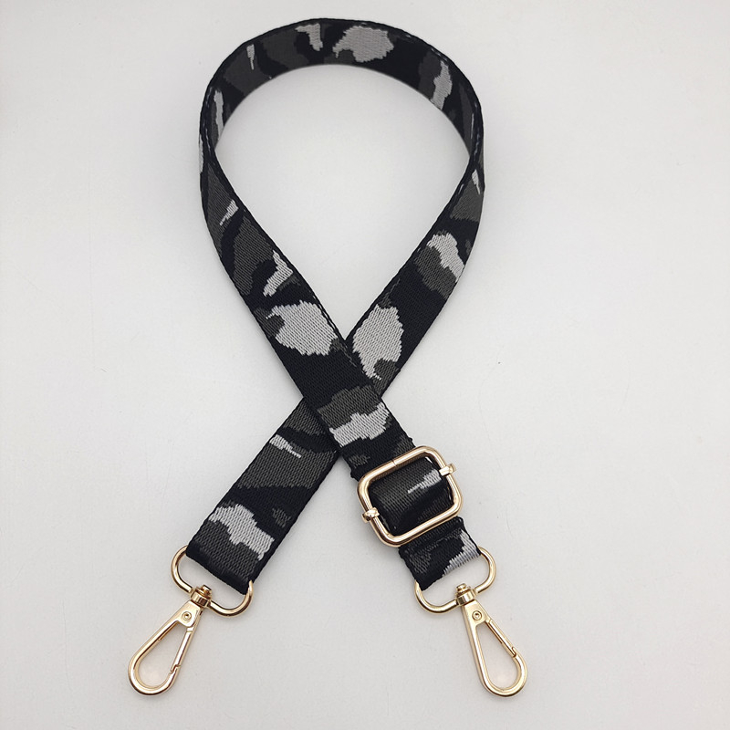 Langrong poliester remen za torbu s prugastim uzorkom, ramenski/crossbody remen, otporan na habanje, smanjuje opterećenje, novi nacionalni stil, ljeto 2024