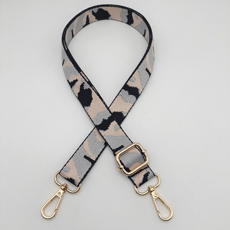 Langrong poliester remen za torbu s prugastim uzorkom, ramenski/crossbody remen, otporan na habanje, smanjuje opterećenje, novi nacionalni stil, ljeto 2024