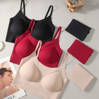 Безжичен сватбен комплект сутиени за жени с антибактериална вложка, поддръжка на страничния бюст, регулируеми презрамки, плат nylon-spandex