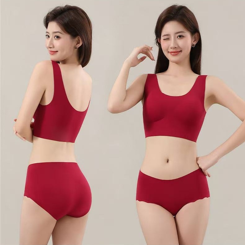 Безжичен сватбен комплект сутиени за жени с антибактериална вложка, поддръжка на страничния бюст, регулируеми презрамки, плат nylon-spandex