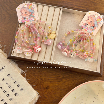 Gyerekeknek szóló karkötő rajzfilm állatokkal, műanyag/gyanta, koreai stílus, állat alak, rajzfilm sorozat