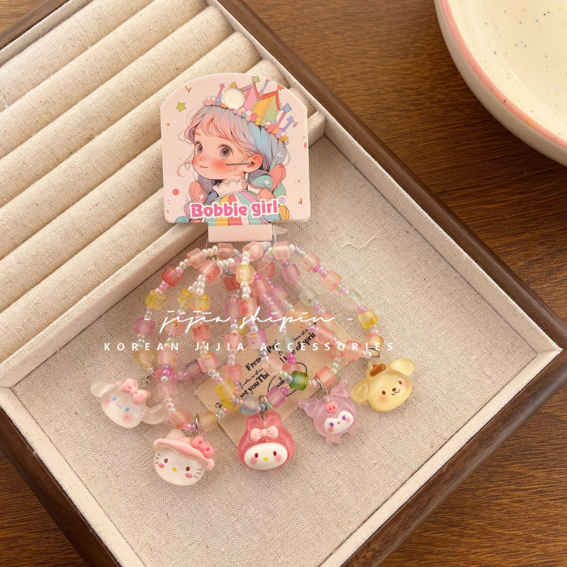 Gyerekeknek szóló karkötő rajzfilm állatokkal, műanyag/gyanta, koreai stílus, állat alak, rajzfilm sorozat