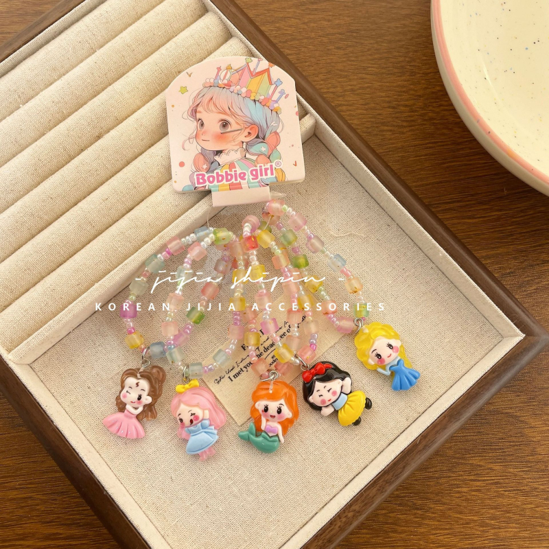 Gyerekeknek szóló karkötő rajzfilm állatokkal, műanyag/gyanta, koreai stílus, állat alak, rajzfilm sorozat