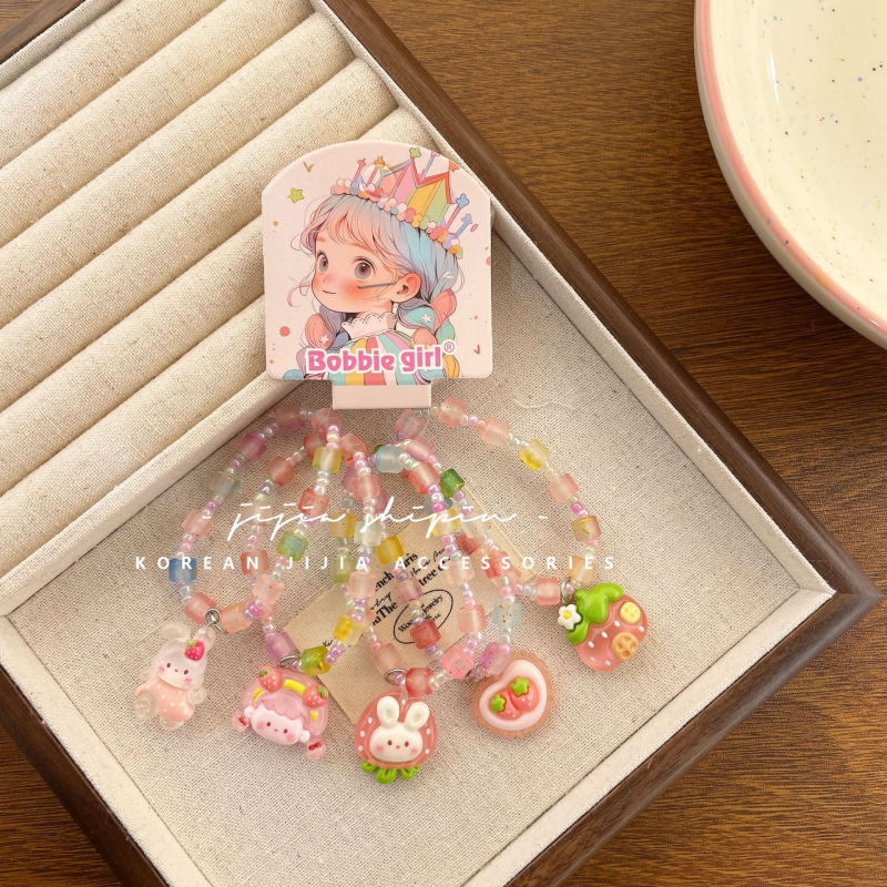 Gyerekeknek szóló karkötő rajzfilm állatokkal, műanyag/gyanta, koreai stílus, állat alak, rajzfilm sorozat