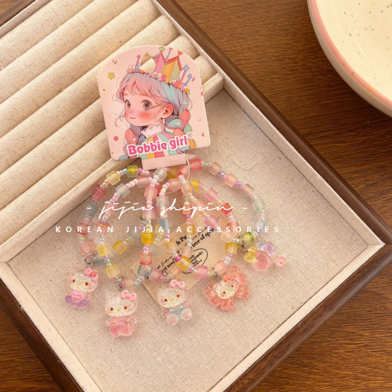 Gyerekeknek szóló karkötő rajzfilm állatokkal, műanyag/gyanta, koreai stílus, állat alak, rajzfilm sorozat