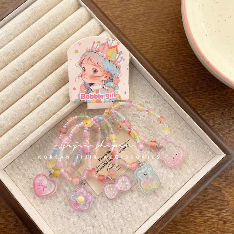 Gyerekeknek szóló karkötő rajzfilm állatokkal, műanyag/gyanta, koreai stílus, állat alak, rajzfilm sorozat