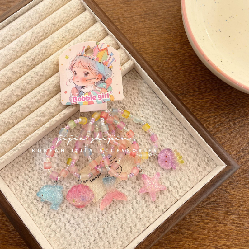 Gyerekeknek szóló karkötő rajzfilm állatokkal, műanyag/gyanta, koreai stílus, állat alak, rajzfilm sorozat