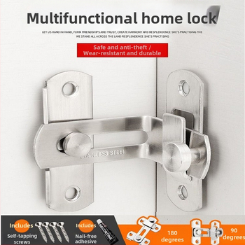 Durvju aizslēga bez urbšanas, 90° leņķa dizains, nerūsējošais tērauds 201, pulēta virsma, mūsdienīgs minimālisma stils