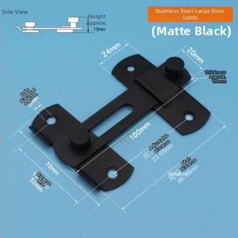 Durvju aizslēga bez urbšanas, 90° leņķa dizains, nerūsējošais tērauds 201, pulēta virsma, mūsdienīgs minimālisma stils