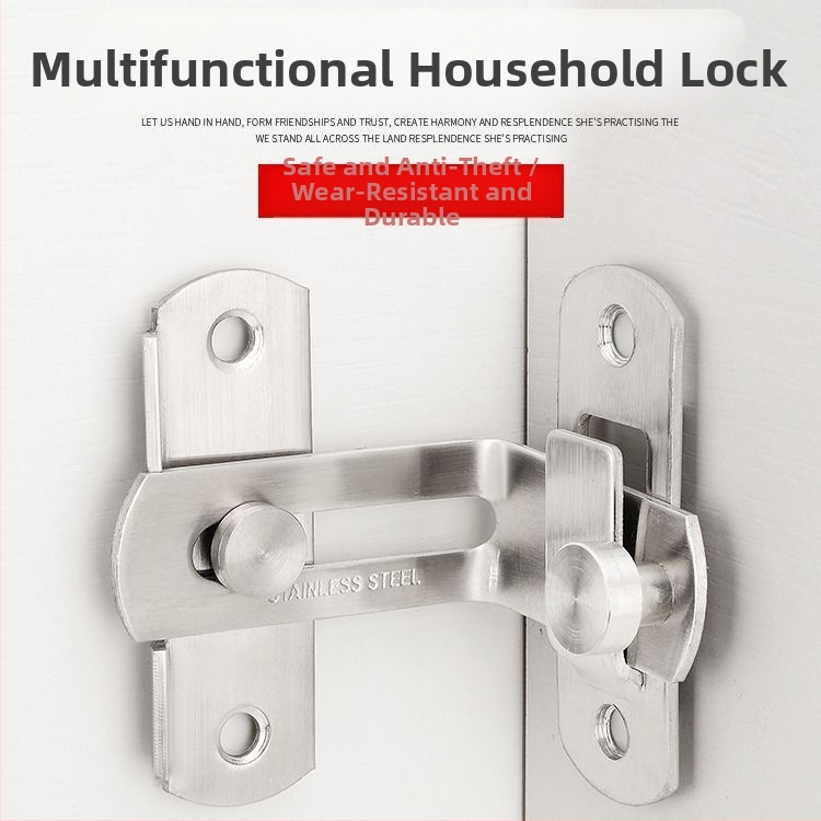 Durvju aizslēga bez urbšanas, 90° leņķa dizains, nerūsējošais tērauds 201, pulēta virsma, mūsdienīgs minimālisma stils