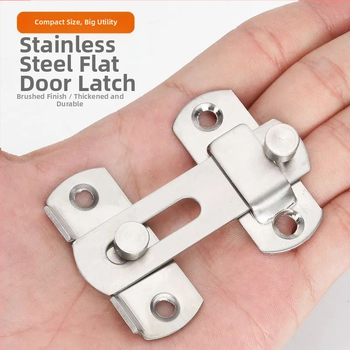 Nerūsējošā tērauda durvju bloķētājs – Tips A, 90° slēdzis, elektroplatinga virsma, Jinhao Hardware zīmols, mūsdienīgs minimālisks dizains vannas istabas sliddurvīm