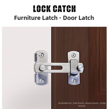 Nerūsējošā tērauda durvju bloķētājs – Tips A, 90° slēdzis, elektroplatinga virsma, Jinhao Hardware zīmols, mūsdienīgs minimālisks dizains vannas istabas sliddurvīm