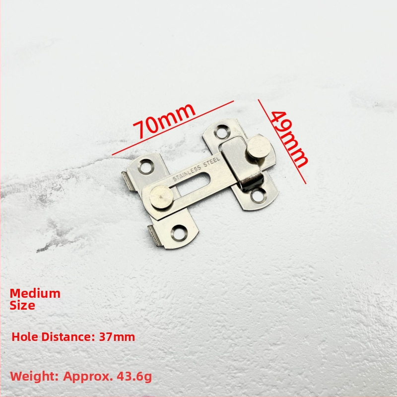 Nerūsējošā tērauda durvju bloķētājs – Tips A, 90° slēdzis, elektroplatinga virsma, Jinhao Hardware zīmols, mūsdienīgs minimālisks dizains vannas istabas sliddurvīm