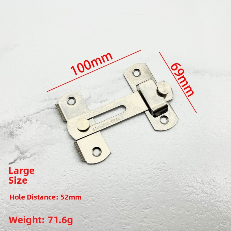 Nerūsējošā tērauda durvju bloķētājs – Tips A, 90° slēdzis, elektroplatinga virsma, Jinhao Hardware zīmols, mūsdienīgs minimālisks dizains vannas istabas sliddurvīm