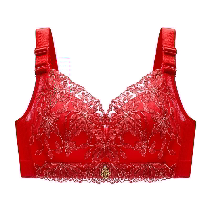 Mežģīņu push-up krūšturis, bez stieplēm, izšūts, regulējamas siksnas, kupi no putām, aizmugurē četru rindu aizdare