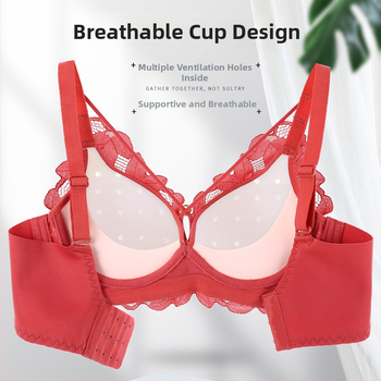 Bezvadu mežģīņu krūšturis bez metāla vadīklām, 3/4 kauss, biezi formēti kausi, elpojošs perforēts audums, modalais audums, kokvilnas pamatne