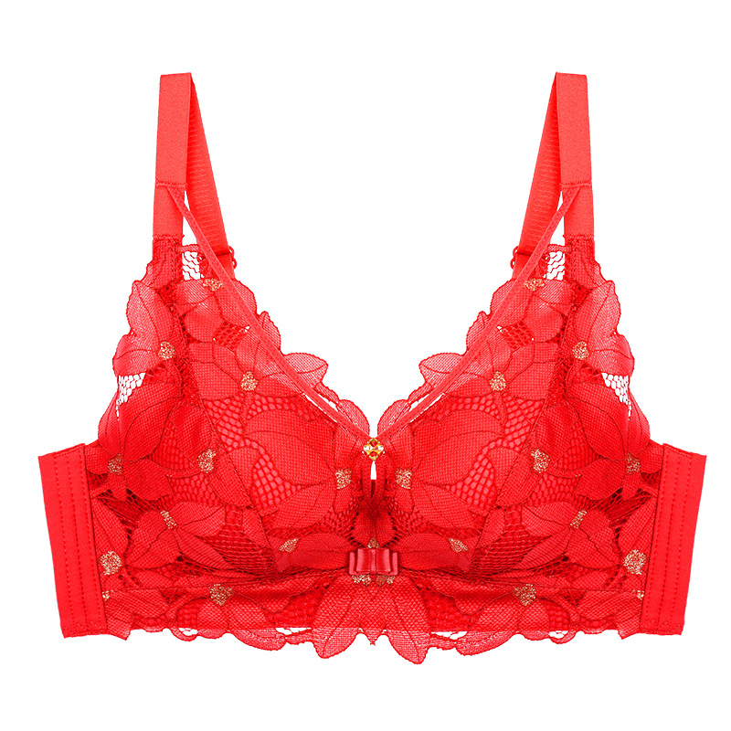 Bezvadu mežģīņu krūšturis bez metāla vadīklām, 3/4 kauss, biezi formēti kausi, elpojošs perforēts audums, modalais audums, kokvilnas pamatne