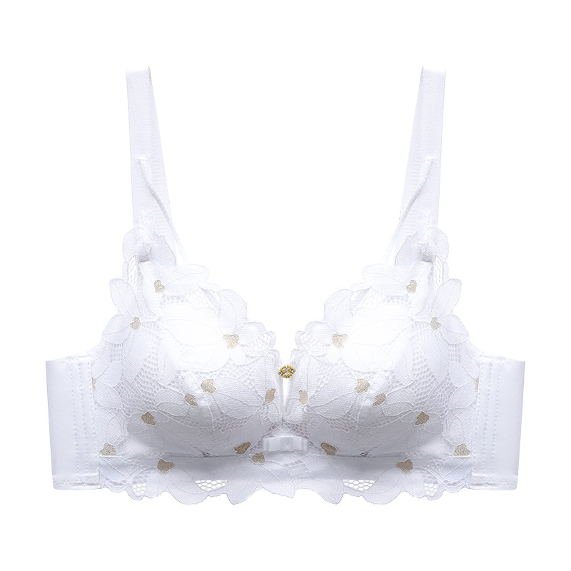 Bezvadu mežģīņu krūšturis bez metāla vadīklām, 3/4 kauss, biezi formēti kausi, elpojošs perforēts audums, modalais audums, kokvilnas pamatne