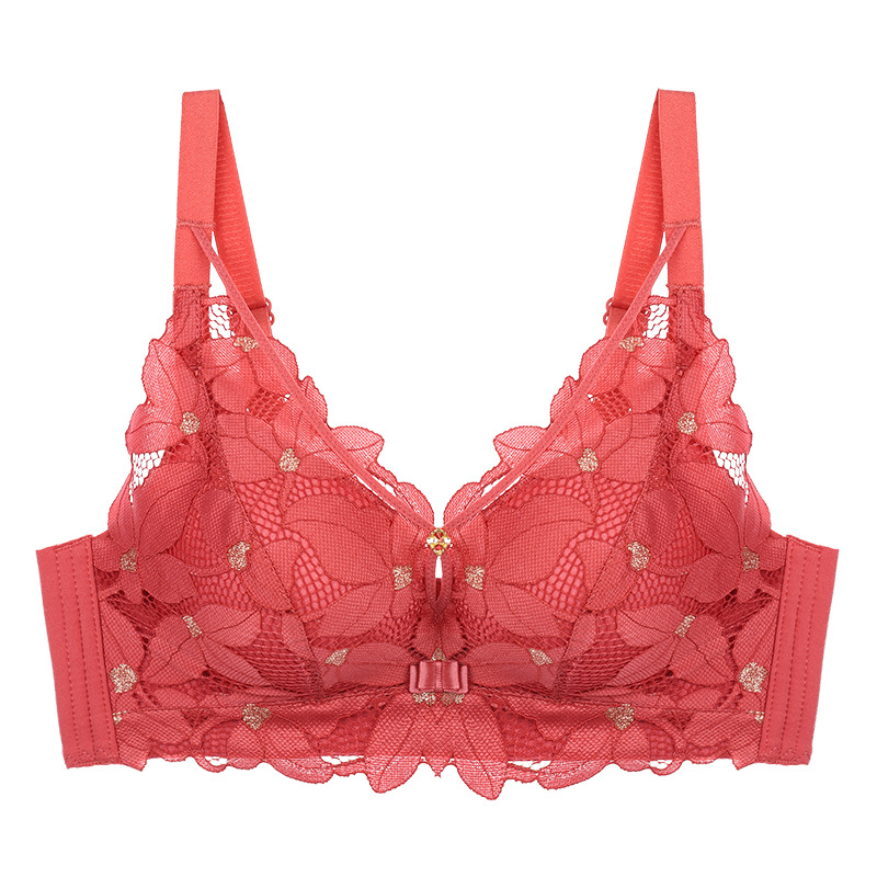 Bezvadu mežģīņu krūšturis bez metāla vadīklām, 3/4 kauss, biezi formēti kausi, elpojošs perforēts audums, modalais audums, kokvilnas pamatne