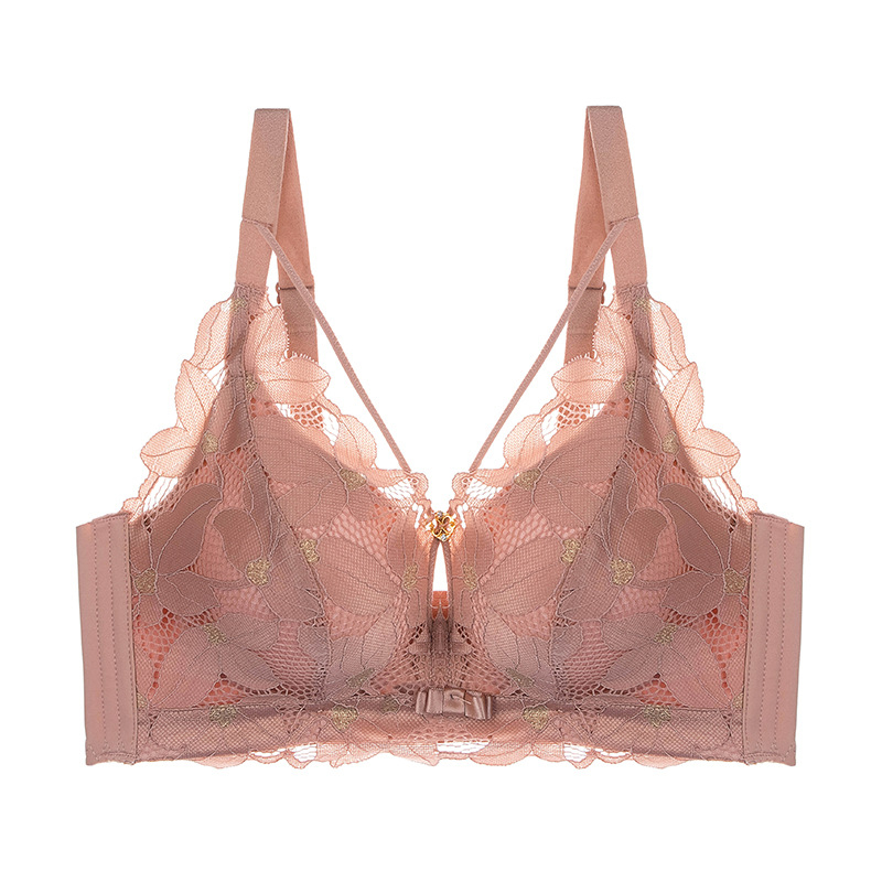 Bezvadu mežģīņu krūšturis bez metāla vadīklām, 3/4 kauss, biezi formēti kausi, elpojošs perforēts audums, modalais audums, kokvilnas pamatne