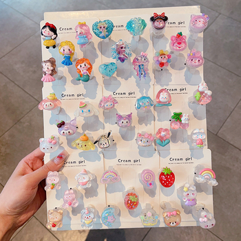 Ručni rad, dječji prsten plast/smola, crtani dizajn životinja, dječji nakit, za uzrast 3 i više