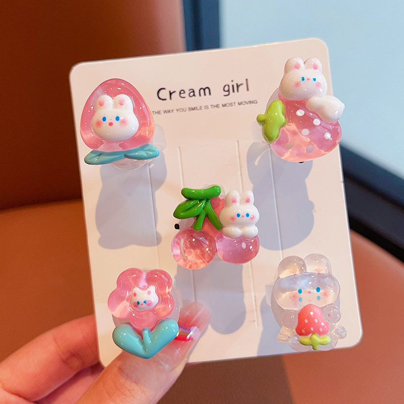 Ručni rad, dječji prsten plast/smola, crtani dizajn životinja, dječji nakit, za uzrast 3 i više