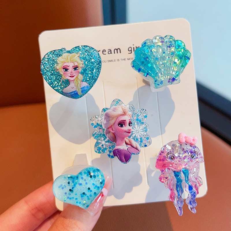 Ručni rad, dječji prsten plast/smola, crtani dizajn životinja, dječji nakit, za uzrast 3 i više