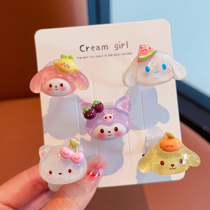 Ručni rad, dječji prsten plast/smola, crtani dizajn životinja, dječji nakit, za uzrast 3 i više