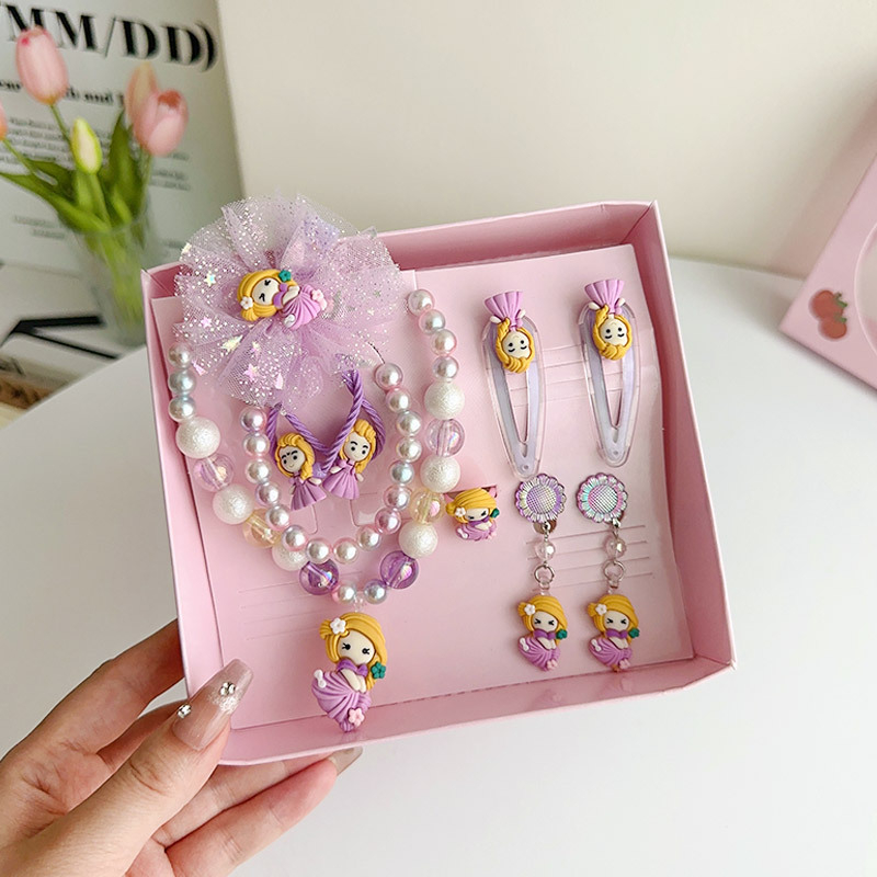 Set dodataka za kosu za djecu, Princeska serija, 9-dijelni set, plastika/smola, uzrast 3-10 godina