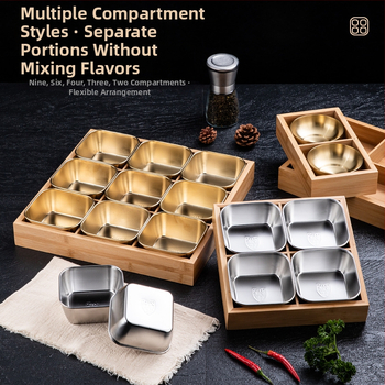 Bambusest ruutplaatide komplekt üheksa kambriga – bambusserveerimisnõud, kaasaegne lihtne stiil, sobib hotellidele, lansseeritud 2023.