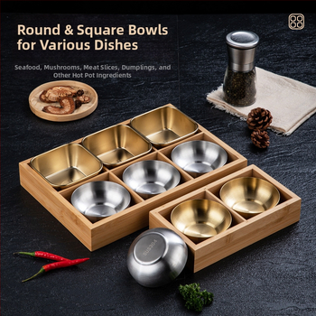 Bambusest ruutplaatide komplekt üheksa kambriga – bambusserveerimisnõud, kaasaegne lihtne stiil, sobib hotellidele, lansseeritud 2023.