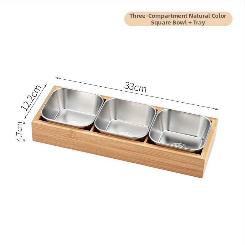 Bambusest ruutplaatide komplekt üheksa kambriga – bambusserveerimisnõud, kaasaegne lihtne stiil, sobib hotellidele, lansseeritud 2023.