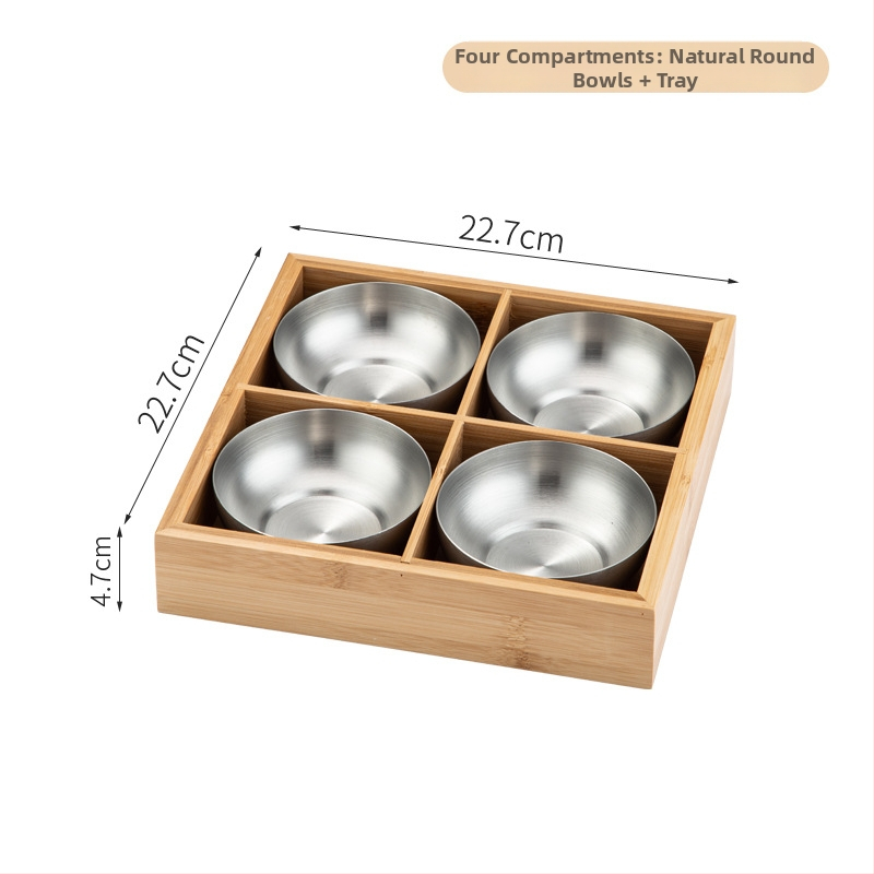 Bambusest ruutplaatide komplekt üheksa kambriga – bambusserveerimisnõud, kaasaegne lihtne stiil, sobib hotellidele, lansseeritud 2023.