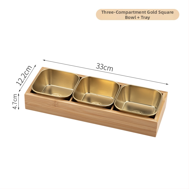 Bambusest ruutplaatide komplekt üheksa kambriga – bambusserveerimisnõud, kaasaegne lihtne stiil, sobib hotellidele, lansseeritud 2023.