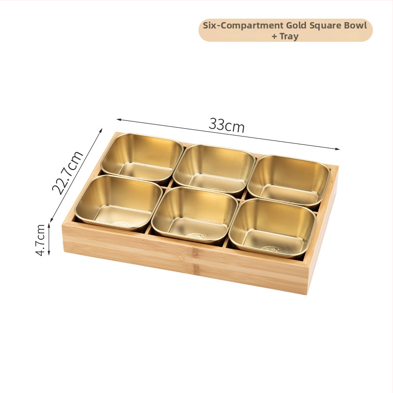 Bambusest ruutplaatide komplekt üheksa kambriga – bambusserveerimisnõud, kaasaegne lihtne stiil, sobib hotellidele, lansseeritud 2023.