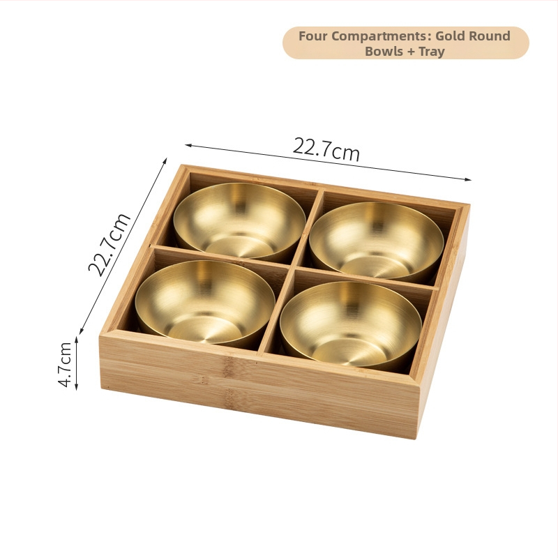 Bambusest ruutplaatide komplekt üheksa kambriga – bambusserveerimisnõud, kaasaegne lihtne stiil, sobib hotellidele, lansseeritud 2023.