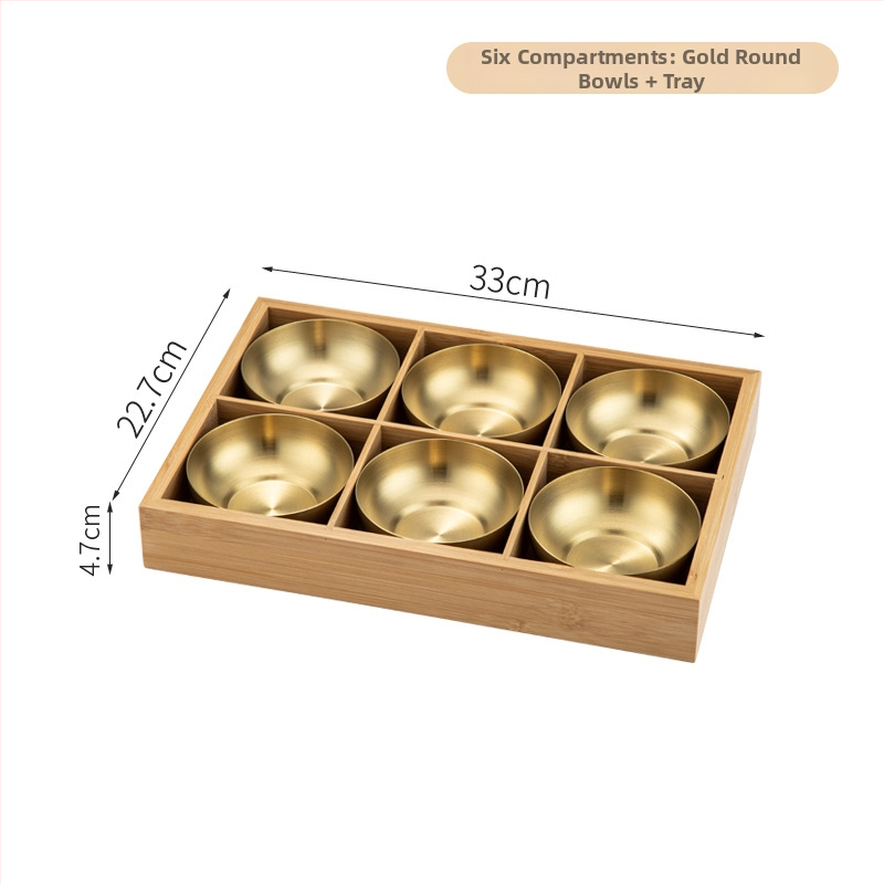 Bambusest ruutplaatide komplekt üheksa kambriga – bambusserveerimisnõud, kaasaegne lihtne stiil, sobib hotellidele, lansseeritud 2023.