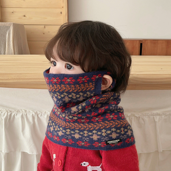 Bērnu akrila šalle ziemai — vējaizturīga, vienkrāsains motīvs, japāņu-korejiešu stila saldums, uztur siltumu.