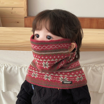 Bērnu akrila šalle ziemai — vējaizturīga, vienkrāsains motīvs, japāņu-korejiešu stila saldums, uztur siltumu.