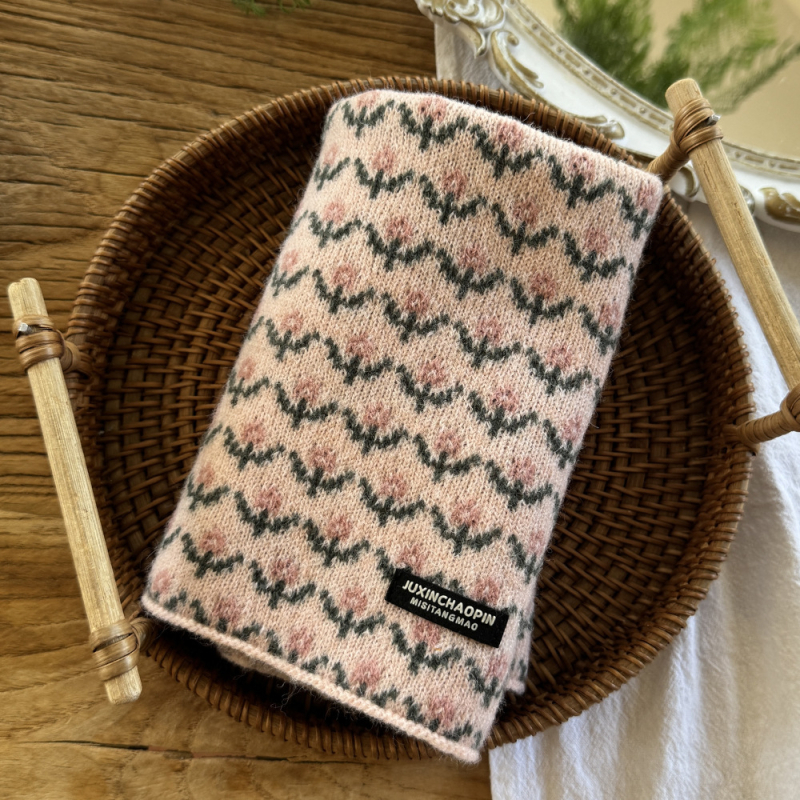 Bērnu akrila šalle ziemai — vējaizturīga, vienkrāsains motīvs, japāņu-korejiešu stila saldums, uztur siltumu.