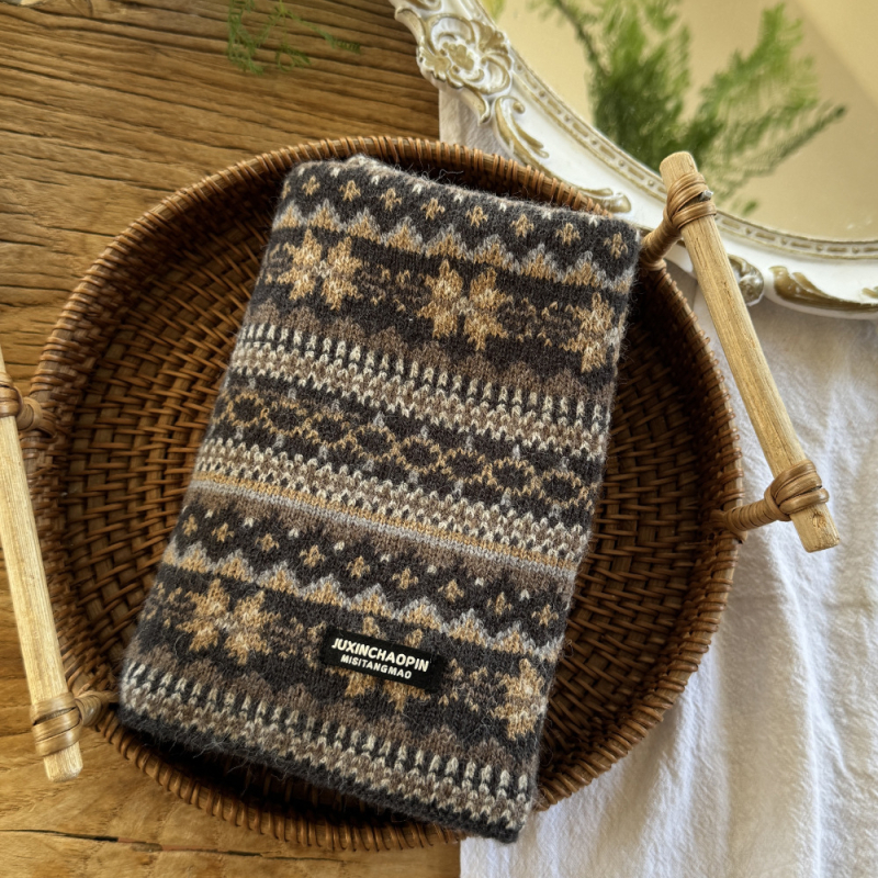 Bērnu akrila šalle ziemai — vējaizturīga, vienkrāsains motīvs, japāņu-korejiešu stila saldums, uztur siltumu.