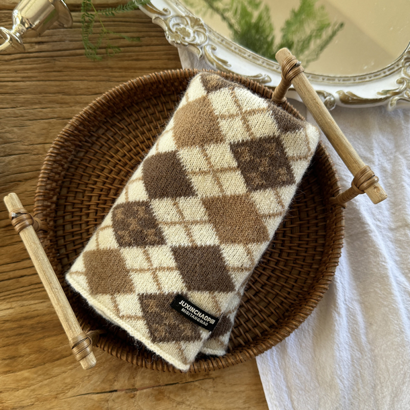 Bērnu akrila šalle ziemai — vējaizturīga, vienkrāsains motīvs, japāņu-korejiešu stila saldums, uztur siltumu.