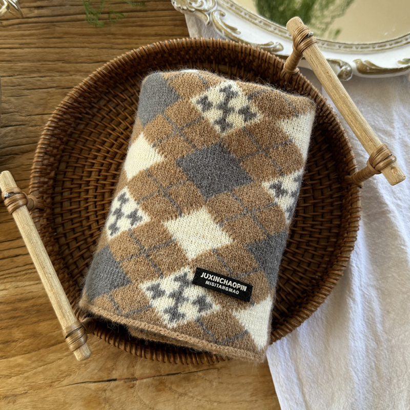 Bērnu akrila šalle ziemai — vējaizturīga, vienkrāsains motīvs, japāņu-korejiešu stila saldums, uztur siltumu.