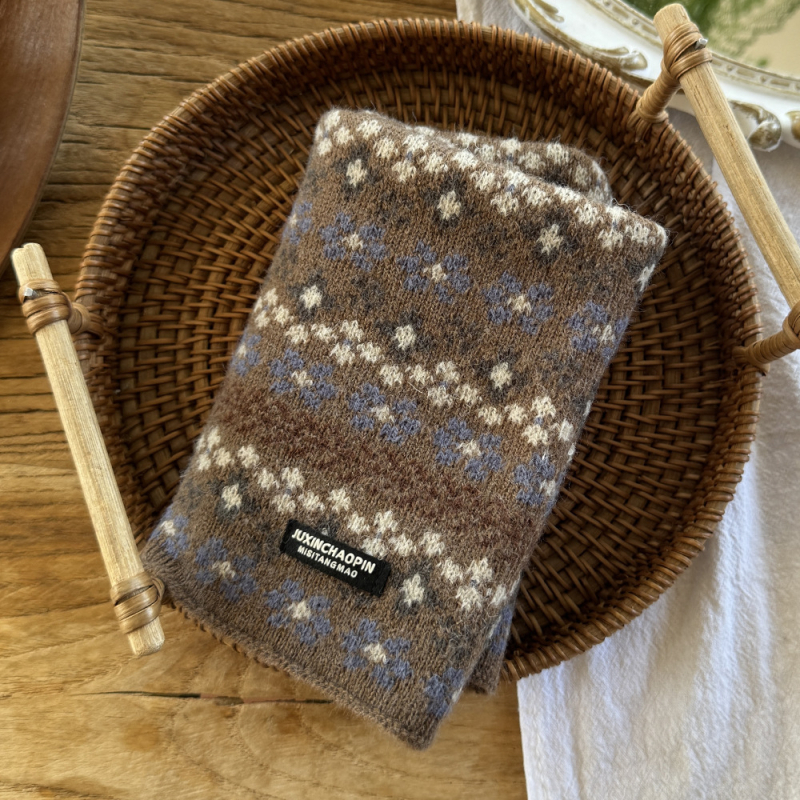 Bērnu akrila šalle ziemai — vējaizturīga, vienkrāsains motīvs, japāņu-korejiešu stila saldums, uztur siltumu.