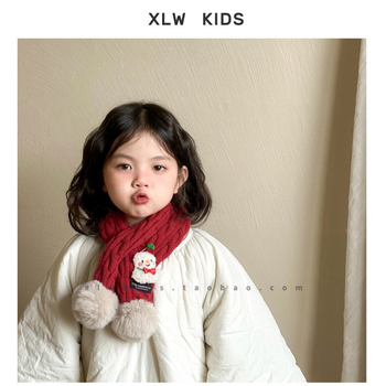 Bērnu vilnas šalle, Korejas stila, ziedu raksts, adīta warp knitting tehnikā, ziemas sezonai