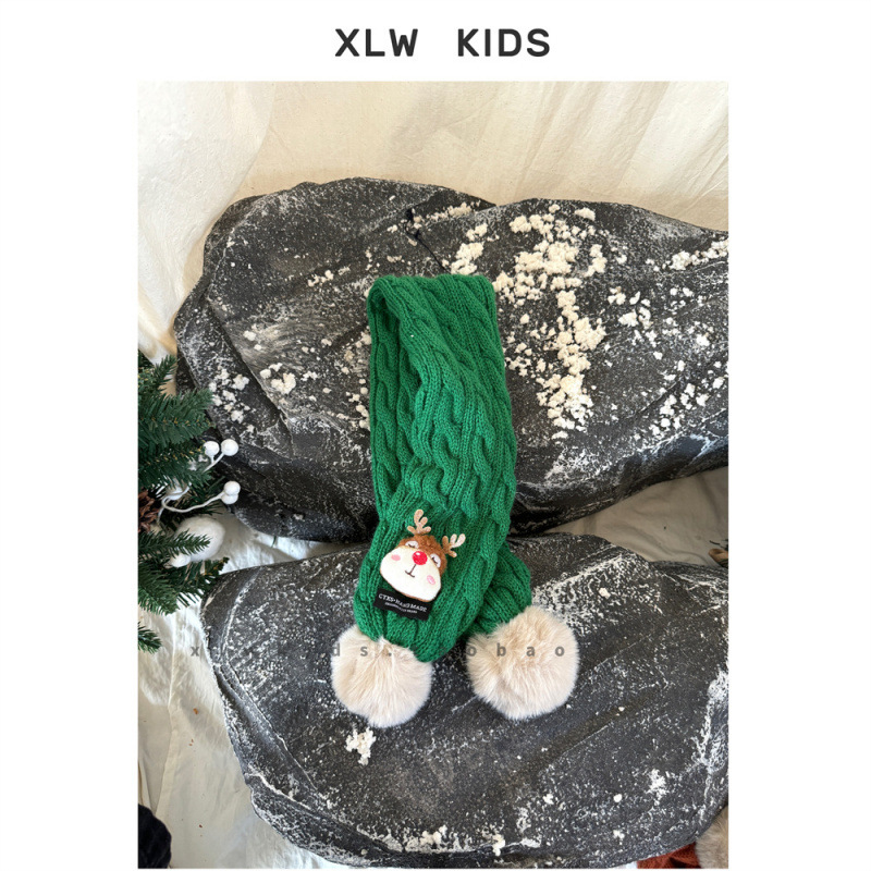 Bērnu vilnas šalle, Korejas stila, ziedu raksts, adīta warp knitting tehnikā, ziemas sezonai